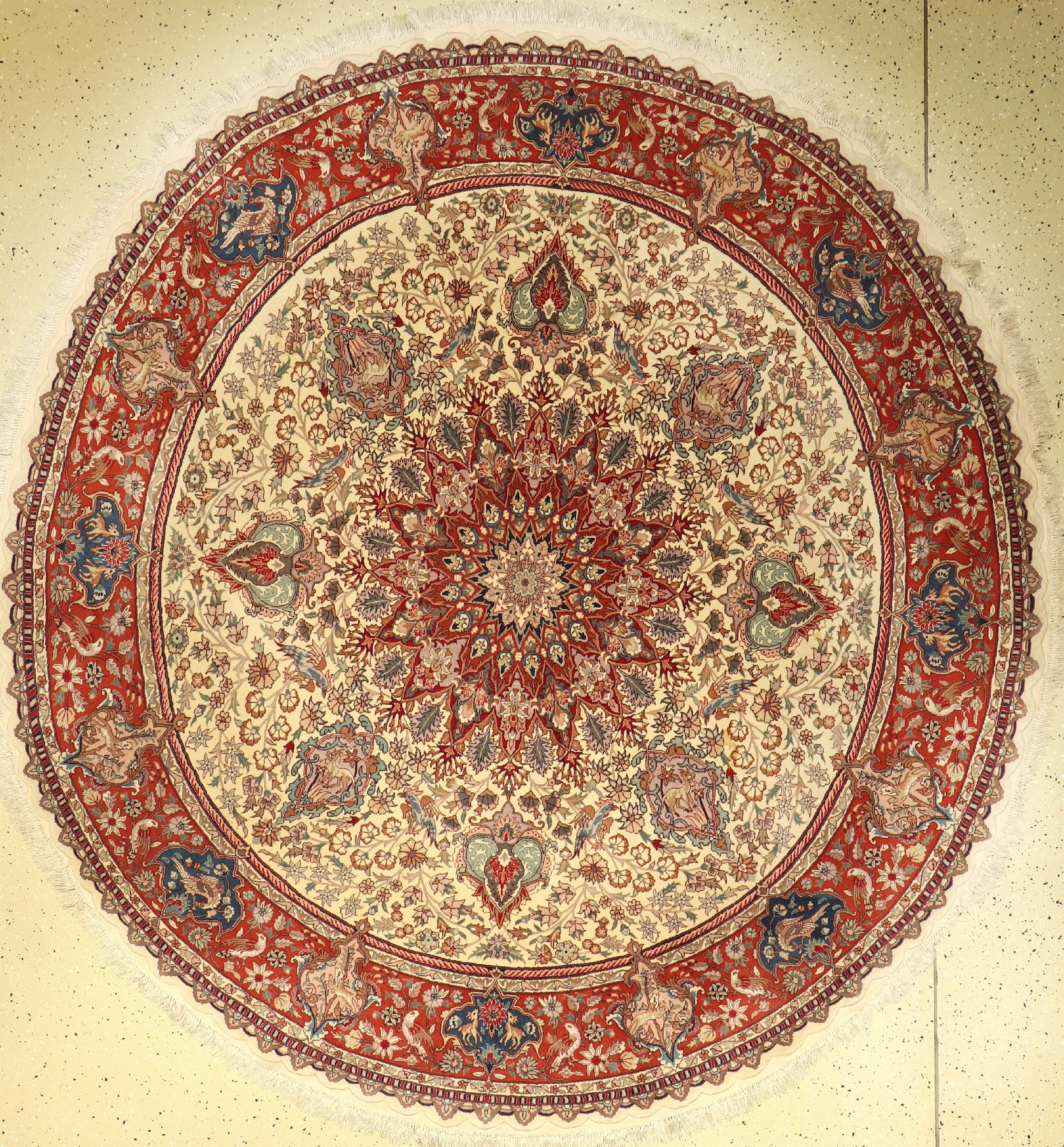 Täbriz fein, China, ca. 30 Jahre, Korkwollemit und auf Seide, ca. 206 cm, EHZ: 2