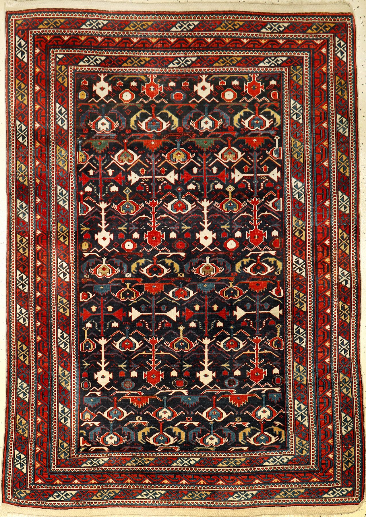 Kuba Schirwan antik, Kaukasus, 19.Jhd., Wolle auf Wolle, ca. 183 x 127 cm, Sammlerstück, Rarität, EHZ: 2-3, guter Originalzustand