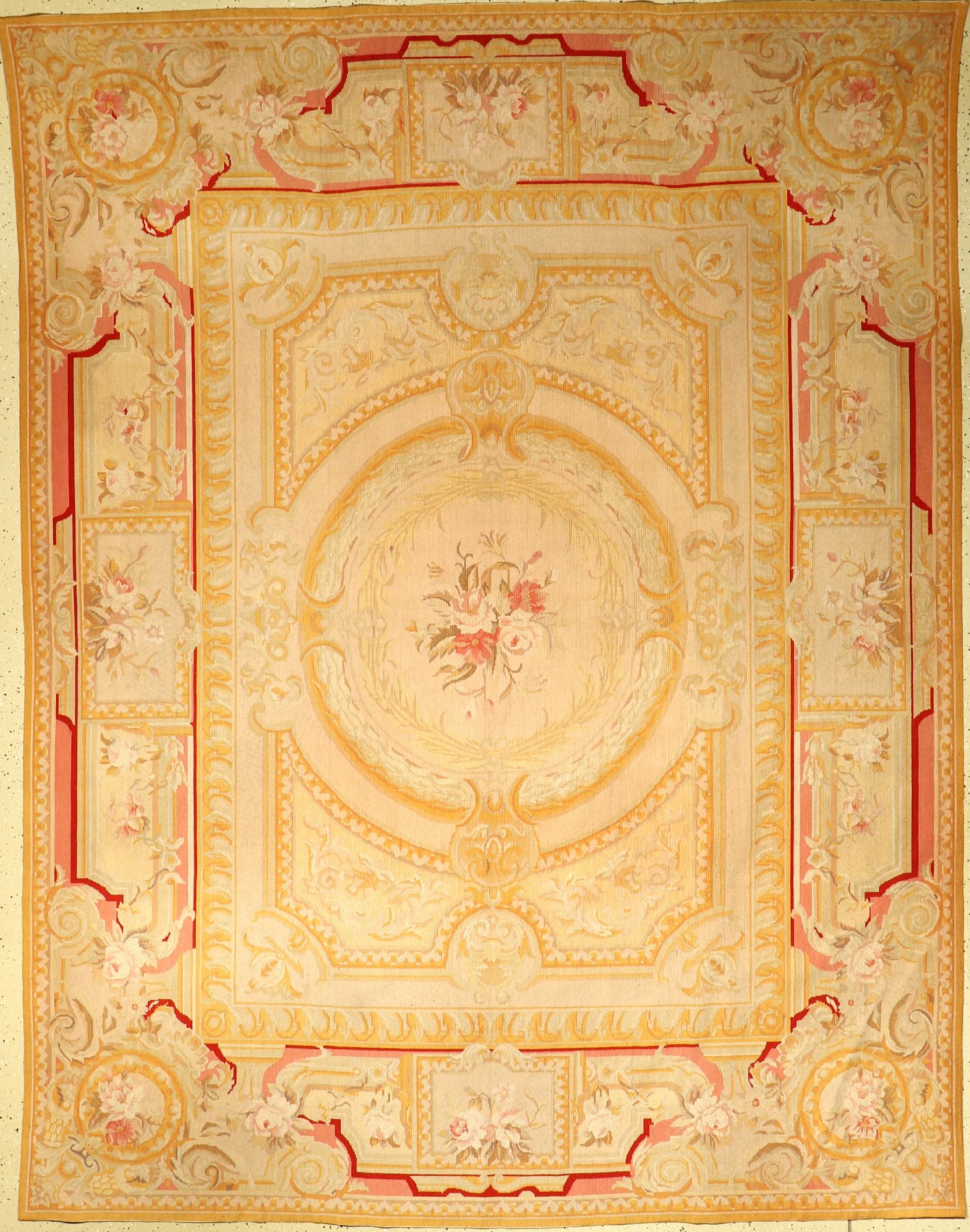 Reves Du Desert Tapis, Frankreich,, um 1950, Wolle auf Baumwolle, ca. 293 x 225 cm, EHZ: 2-3, nach Vorbild der Aubosson Teppich.