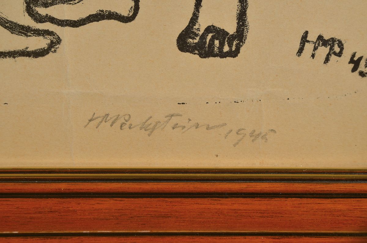 Detail a: Hermann Max Pechstein, 1881 Zwickau-1955 Berlin, Lithographie von 1945, handsigniert, ca. 44x29cm, u.Gl., R.