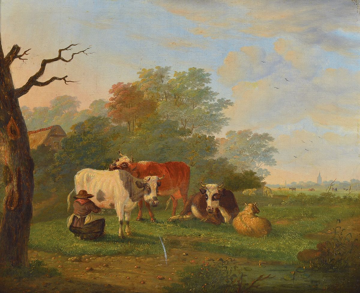 Jacob van Stry (Strij), 1756 Dordrecht-1815,Sohn des Hendrik van Stry, Studium an der Akademie Antwerpen, Landschaftsmaler, beeinflußt vor allem von ...