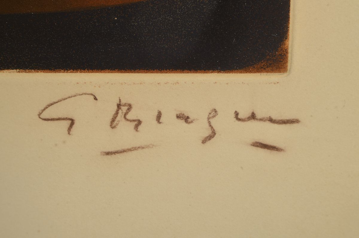Detail a: Georges Braque, 1882-1963, Titel: Theiere et raisins, Farbaquatinaradierung, re. u. handsign., num. 21/200, unter Glas gerahmt, Motiv ca. 34x60, ...