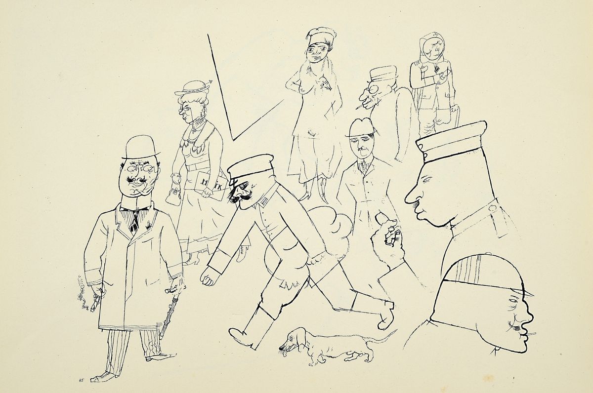 Detail a: George Grosz, Konvolut aus 5 Blättern, Verlag: Malik Verlag, Berlin 20iger Jahre, je ca. 35,5x25,5 cm