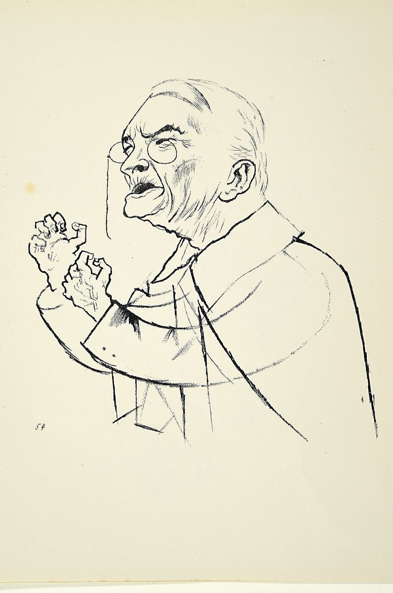 Detail m: George Grosz, Konvolut aus 5 Blättern, Verlag: Malik Verlag, Berlin 20iger Jahre, je ca. 35,5x25,5 cm