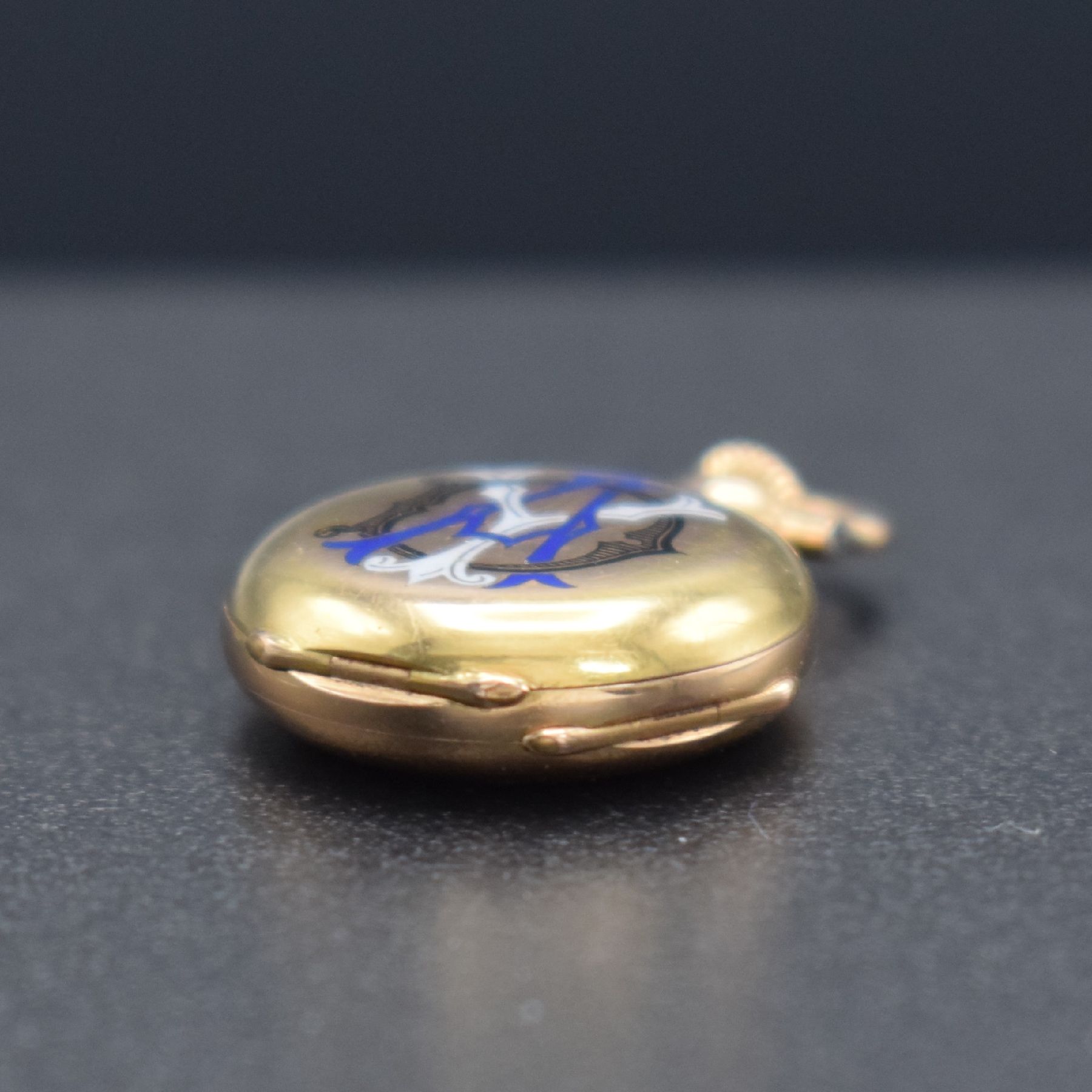 Detail g: B. HAAS JEUNE & CIE Extrem seltene 17,5 mm Miniatur Damensavonette in GG 750/000, Schweiz um 1880, glattes 3-Deckel Goldgeh. m. à-goutte Schlüssen, ...