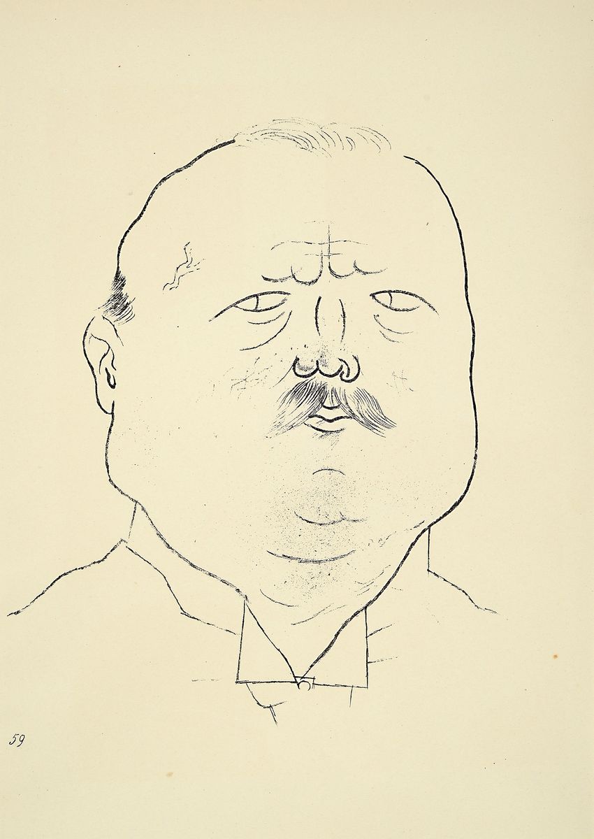 Detail a: George Grosz, 1893-1959, Konvolut aus 4 Lithografien, Titel: Ehrenmann, Sonntagsfrüh , Querschnitts, Derttypochonder...., alle unter PP, ...