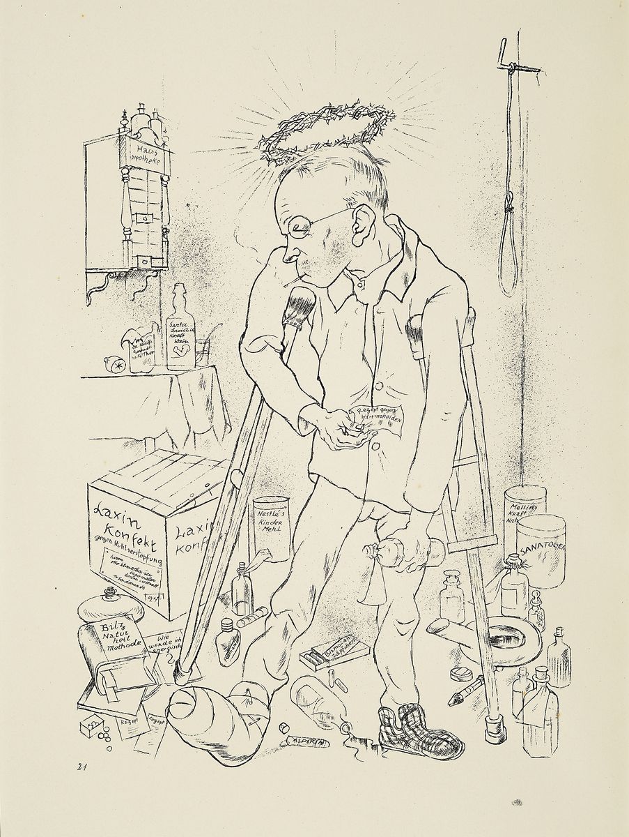 Detail f: George Grosz, 1893-1959, Konvolut aus 4 Lithografien, Titel: Ehrenmann, Sonntagsfrüh , Querschnitts, Derttypochonder...., alle unter PP, ...