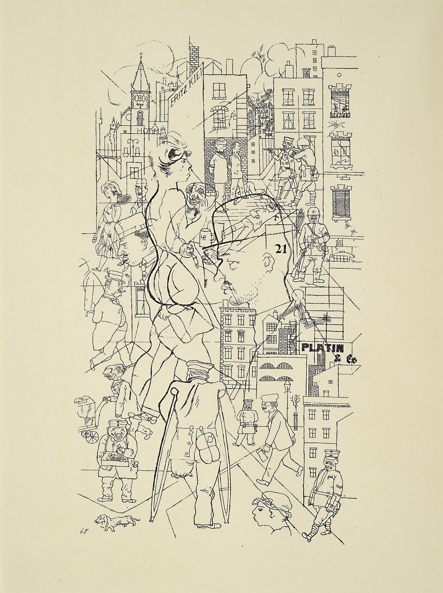 Detail g: George Grosz, 1893-1959, Konvolut aus 4 Lithografien, Titel: Ehrenmann, Sonntagsfrüh , Querschnitts, Derttypochonder...., alle unter PP, ...