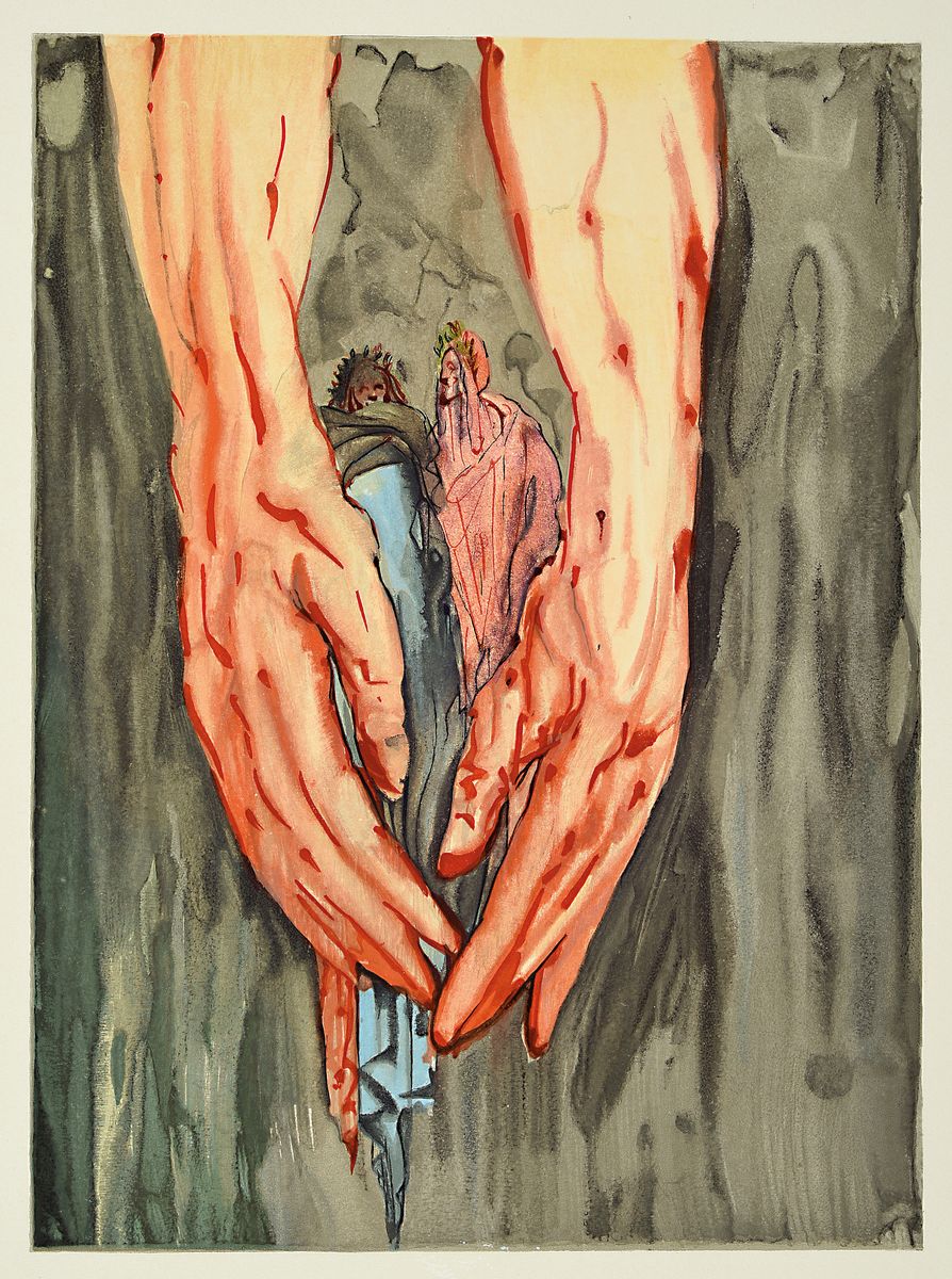 Detail b: Salvador Dali, 1904-1989, Konvolut aus 3 Farbholzschnitte, Drucker Verlag: Les Heures Claires, Paris 1960, PP, Motiv je ca. 33x27 cm, gesamt ca. ...