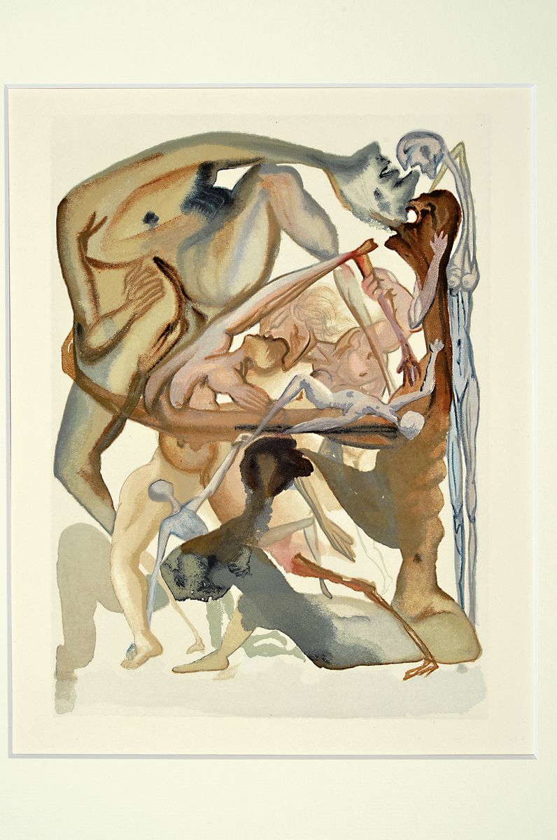 Detail k: Salvador Dali, 1904-1989, Konvolut aus 3 Farbholzschnitte, Drucker Verlag: Les Heures Claires, Paris 1960, PP, Motiv je ca. 33x27 cm, gesamt ca. ...