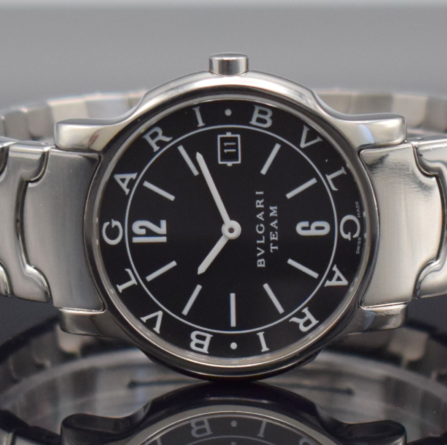 Detail a: BULGARI Team Armbanduhr aus der Serie Solotempo, Schweiz um 2005, quarz, Ref. ST 35 S, Edelstahlgeh., Boden gedr., Gliederband m. dopp. Faltschl., ...