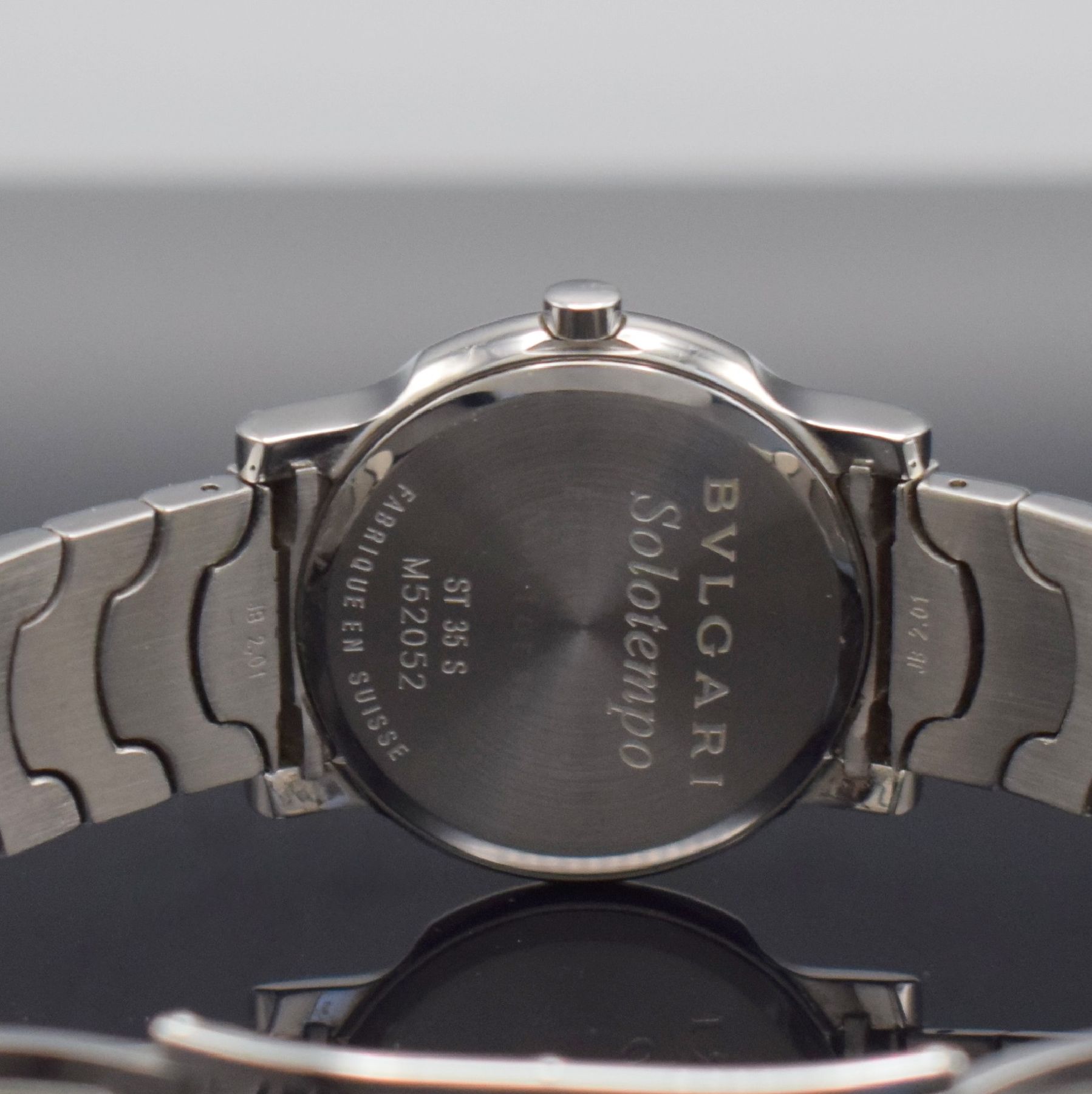 Detail f: BULGARI Team Armbanduhr aus der Serie Solotempo, Schweiz um 2005, quarz, Ref. ST 35 S, Edelstahlgeh., Boden gedr., Gliederband m. dopp. Faltschl., ...
