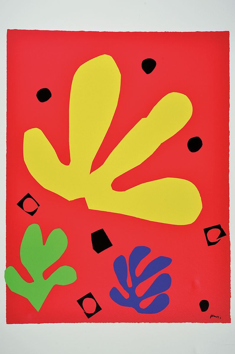 Detail k: Henri Matisse, 1869-1954, Titel: Elements Vegetaux, Farbserigrafie, Drucker Verlag: Acte, Belgique, gesamt ca. 78x60 cm, knicken an den Ecken zusehen