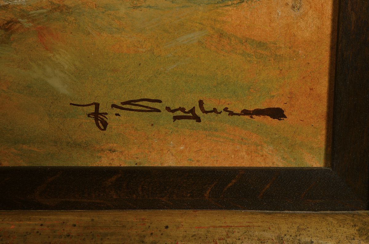 Detail a: Julius Seyler, 1873 München bis 1955, beliebte Indianerdarstellung, verso mit Bleistift bez. Blackfeed Indian with Squaw "Montana", " ...
