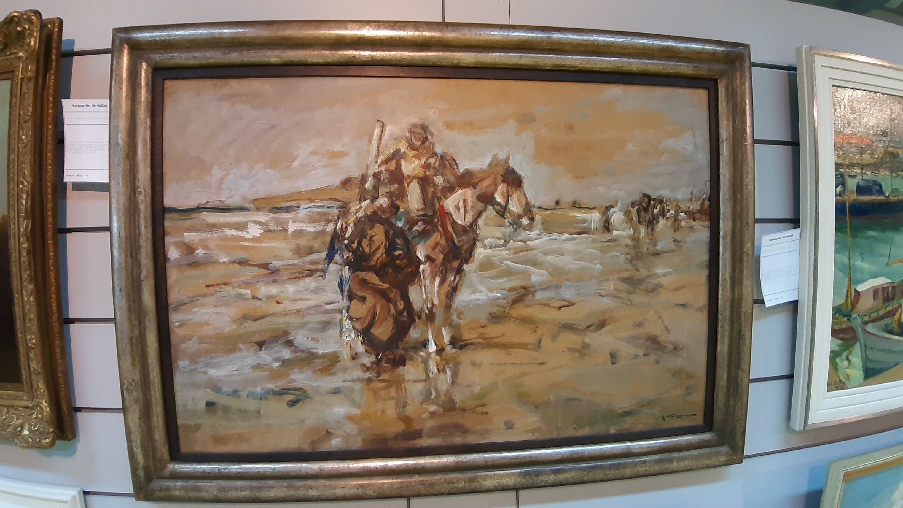 Detail b: Julius Seyler, 1873 München bis 1955, beliebte Indianerdarstellung, verso mit Bleistift bez. Blackfeed Indian with Squaw "Montana", " ...