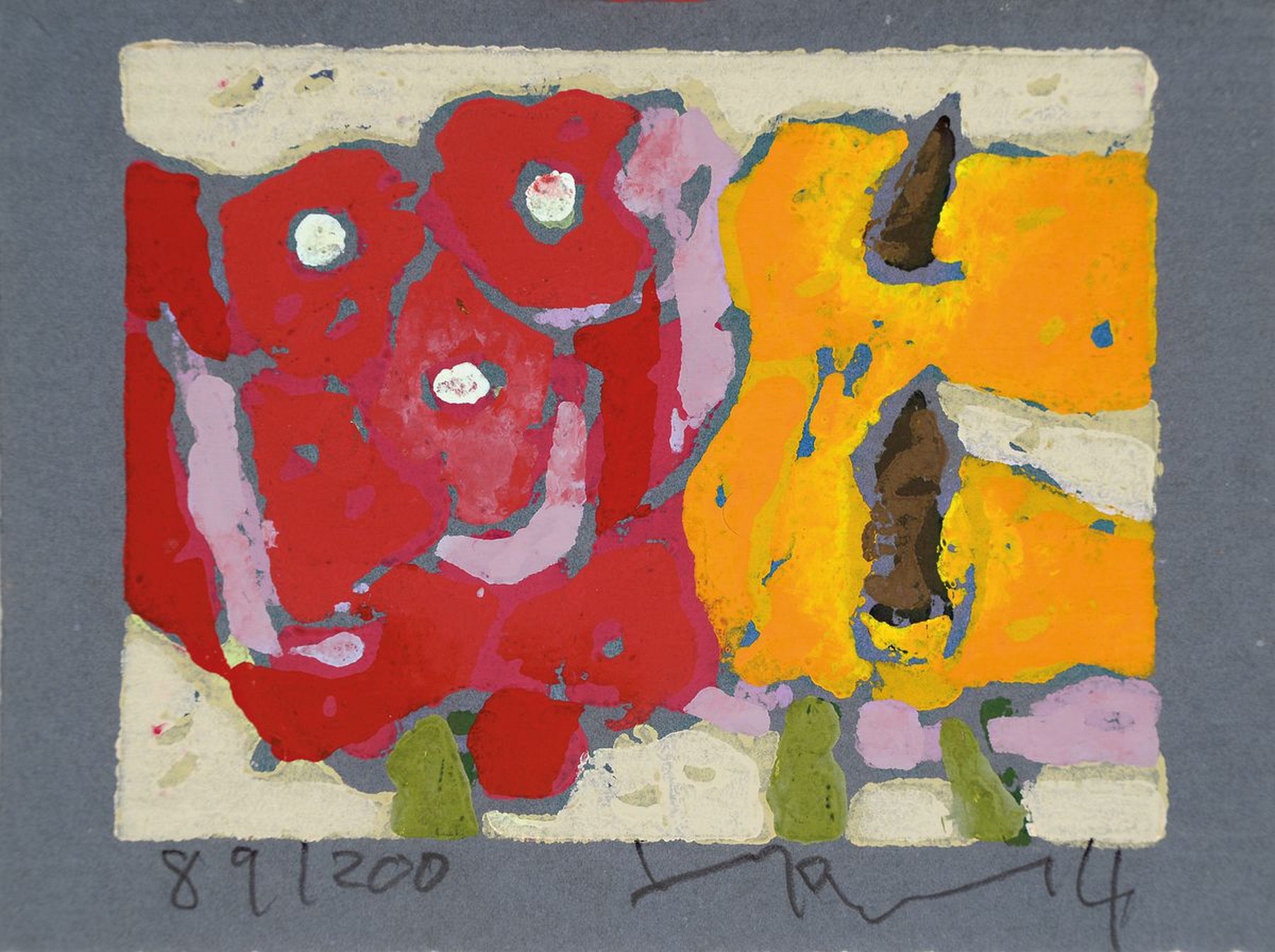 Klaus Fußmann, geb. 1938 Velbert, Farblinolschnitt, handsign., num. 89/200, ca. 12x15,5 cm