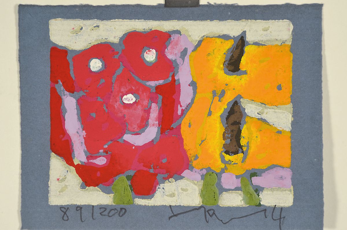 Detail k: Klaus Fußmann, geb. 1938 Velbert, Farblinolschnitt, handsign., num. 89/200, ca. 12x15,5 cm