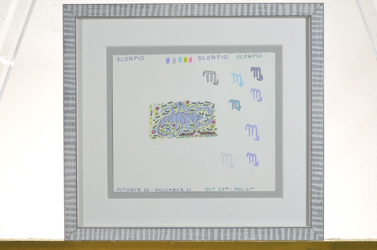 Detail k: James Rizzi, 1950-2011, "Scorpio", inkl Zertifikat, unter Glas gerahmt, gesamt ca. 31,5x34,5 cm