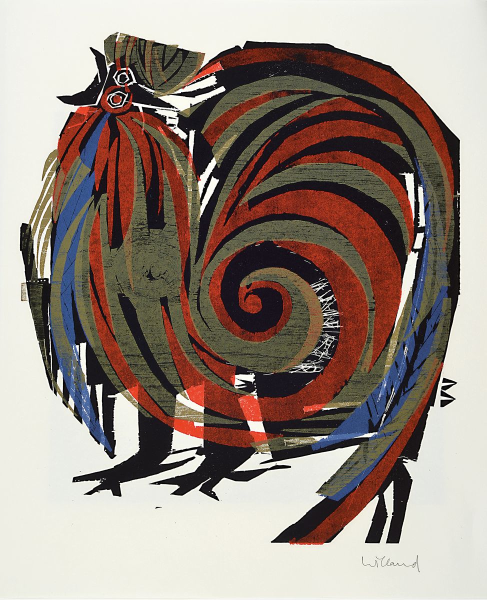 Konvolut aus 3 Werken, Wunderlich, Fekete, Wiland, je sign., 2x 65x49 cm, 62x51,5 cm, Flecken und Risse zusehen