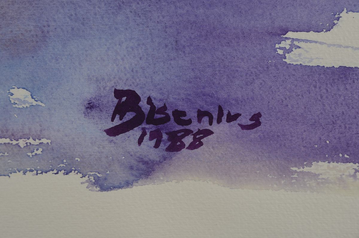 Detail c: Heidi Bisenius (heute Bogner), geb. 1961 in Traben-Trarbach, Aquarell, sign., dat. unter Glas gerahmt, gesamt ca. 61x80 cm