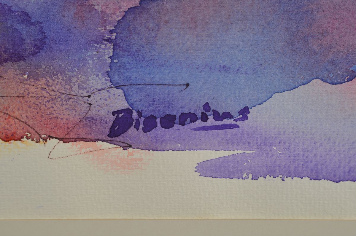 Detail a: Heidi Bisenius, heute Bogner), geb. 1961, in Traben-Trarbach, Aquarell, sign., dat. unter Glas gerahmt, gesamt ca. 61x80 cm