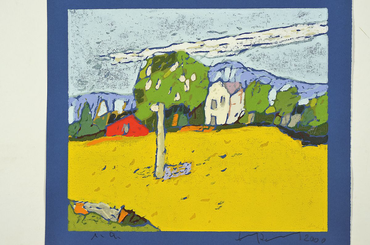 Detail k: Klaus Fußmann, geb. 1938 Velbert, Farblinolschnitt, handsign., dat., ca. 38x41 cm