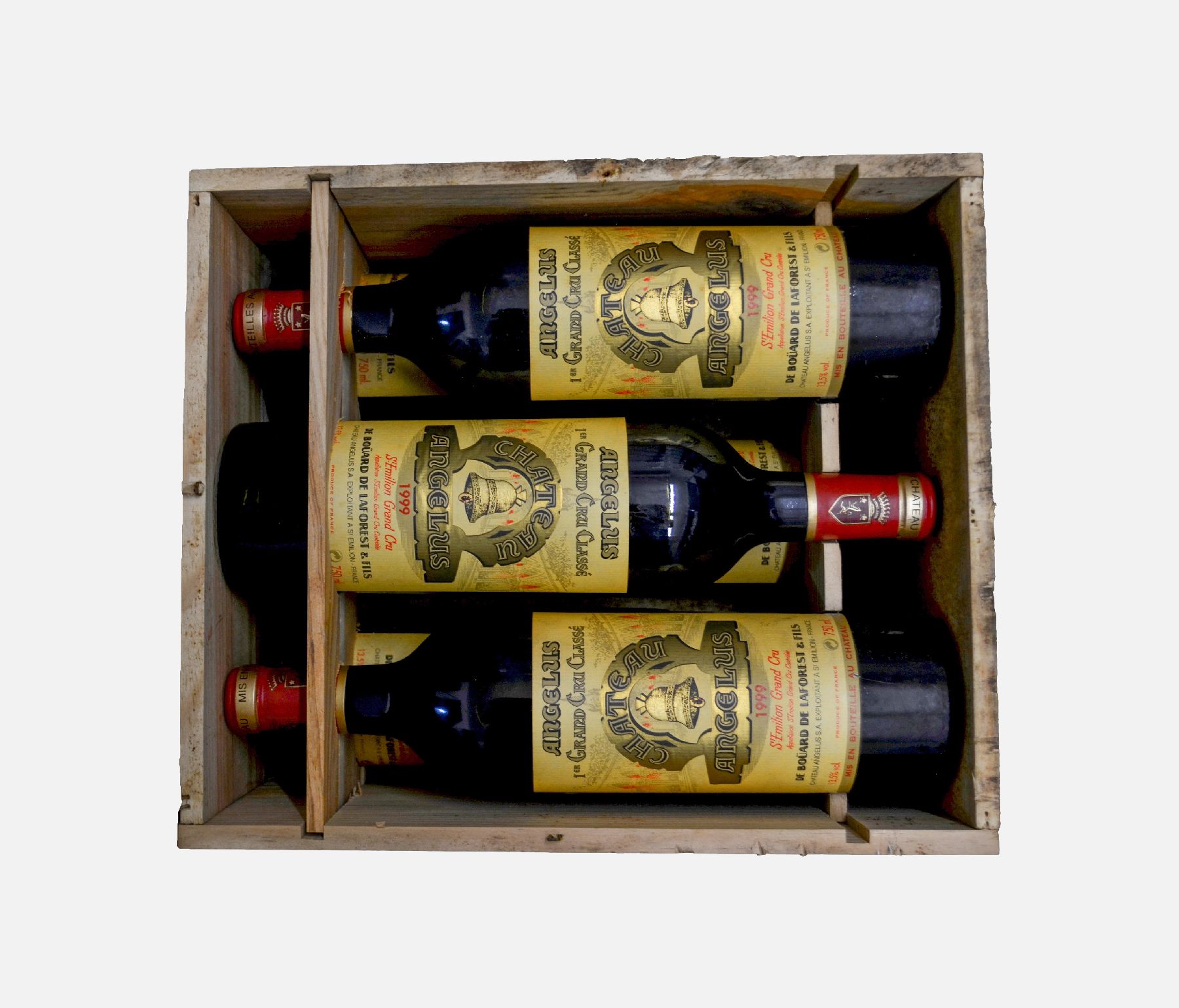 Detail a: 6 Flaschen 1999 Chateau Angelus Saint-Emilion Grand Cru, 1er Grand Cru Classe "A", je ca. 75 cl, 13,5 % Vol., Füllstände: je ca. into ...