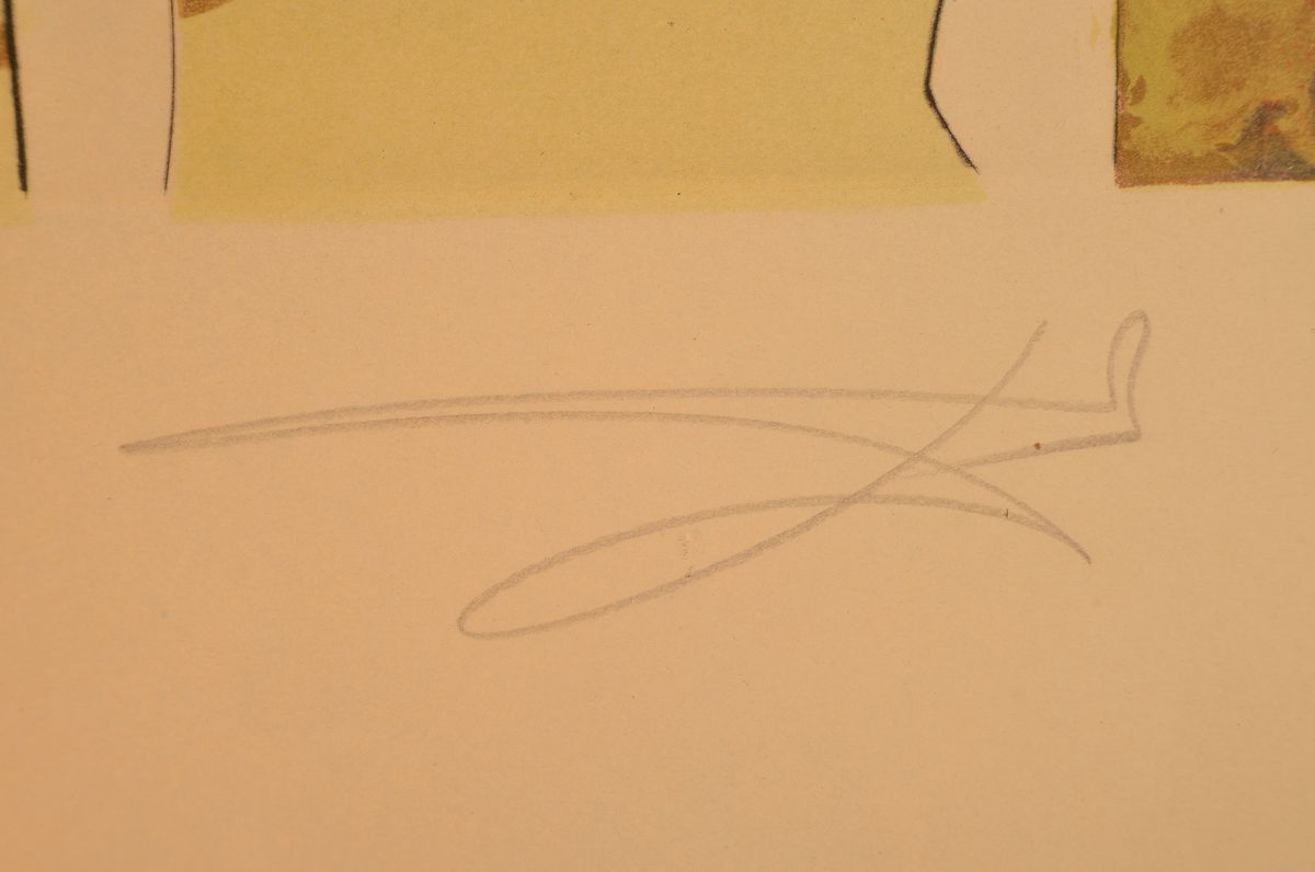 Detail l: Salvador Dali, 1904-1989, Infra-terrestres adore par Dali a 5 ans car il se croyait insecte, Kaltnadelradierung auf Farblithographie mit Prägung, ...