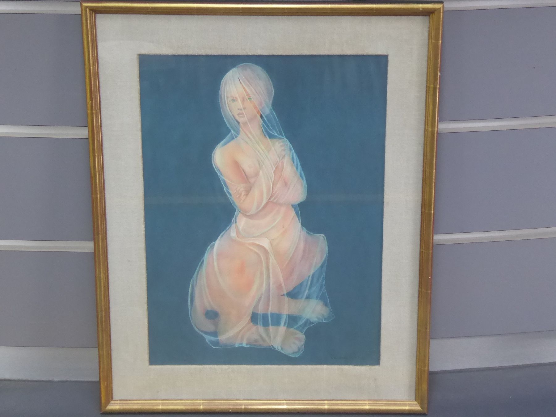 Detail b: Leonor Fini, 1907-1996, La Sphinx voilé, Farblithographie, handsigniert, ca. 68x48cm, PP, u.Gl., R. ca. 90x70cm