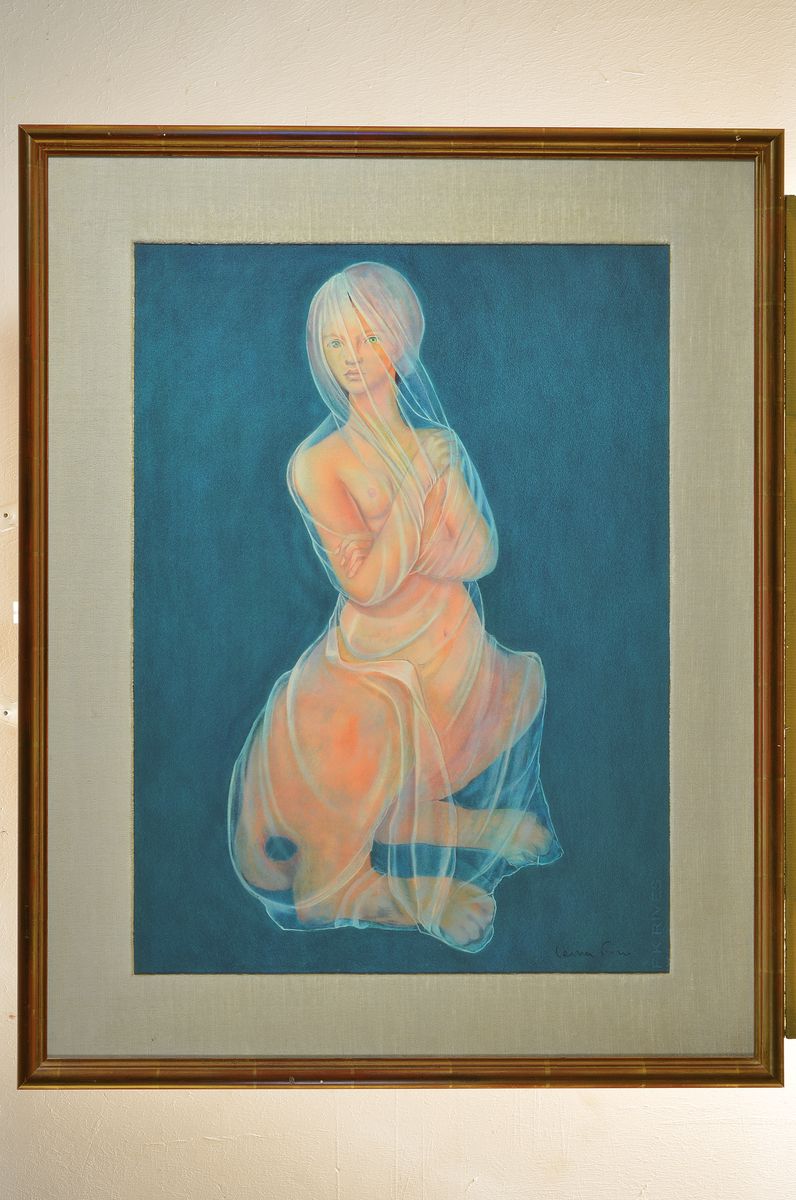 Detail k: Leonor Fini, 1907-1996, La Sphinx voilé, Farblithographie, handsigniert, ca. 68x48cm, PP, u.Gl., R. ca. 90x70cm