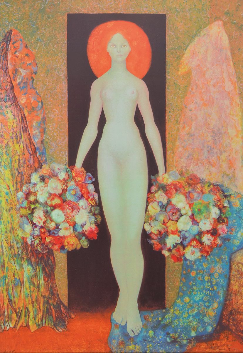 Leonor Fini, 1907-1996, Heliodora, 1964, Farblithographie, handsigniert, ca. 64x44cm, PP, u.Gl., R. ca. 78x57cm