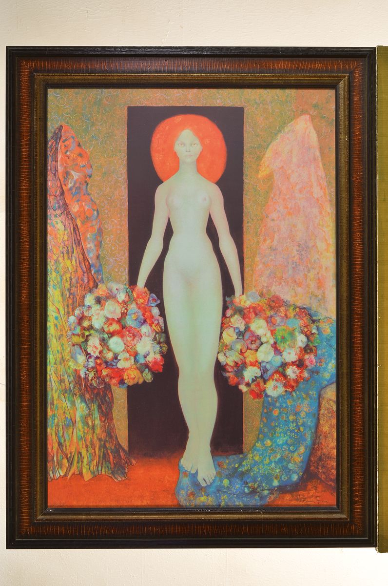 Detail k: Leonor Fini, 1907-1996, Heliodora, 1964, Farblithographie, handsigniert, ca. 64x44cm, PP, u.Gl., R. ca. 78x57cm