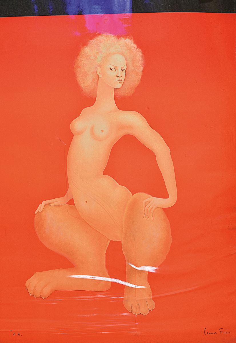 Detail a: Leonor Fini, 1907-1996, 5 Farblithographien mit verschiedenen Sphynx Darstellungen. alle handsigniert, je ca. 70x52cm, teils leicht fleckig