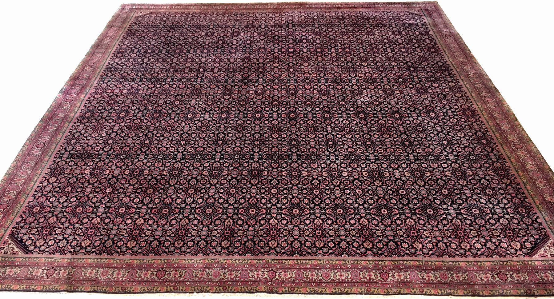 Großer Indo-Herat "Palastteppich" antik (Aus dem ehemaligen Besitz der Familie Rockefeller), Nordindien, um 1900, Korkwolle geknüpft auf ...