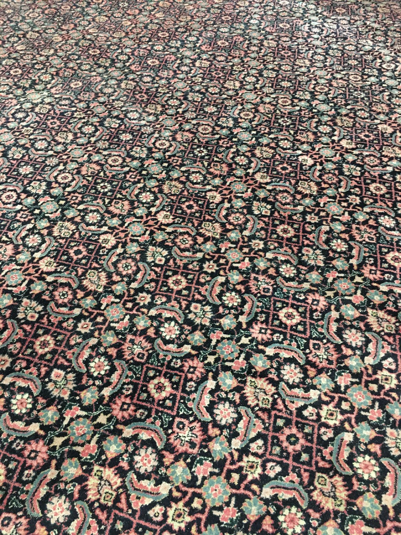 Detail c: Großer Indo-Herat "Palastteppich" antik (Aus dem ehemaligen Besitz der Familie Rockefeller), Nordindien, um 1900, Korkwolle geknüpft auf ...