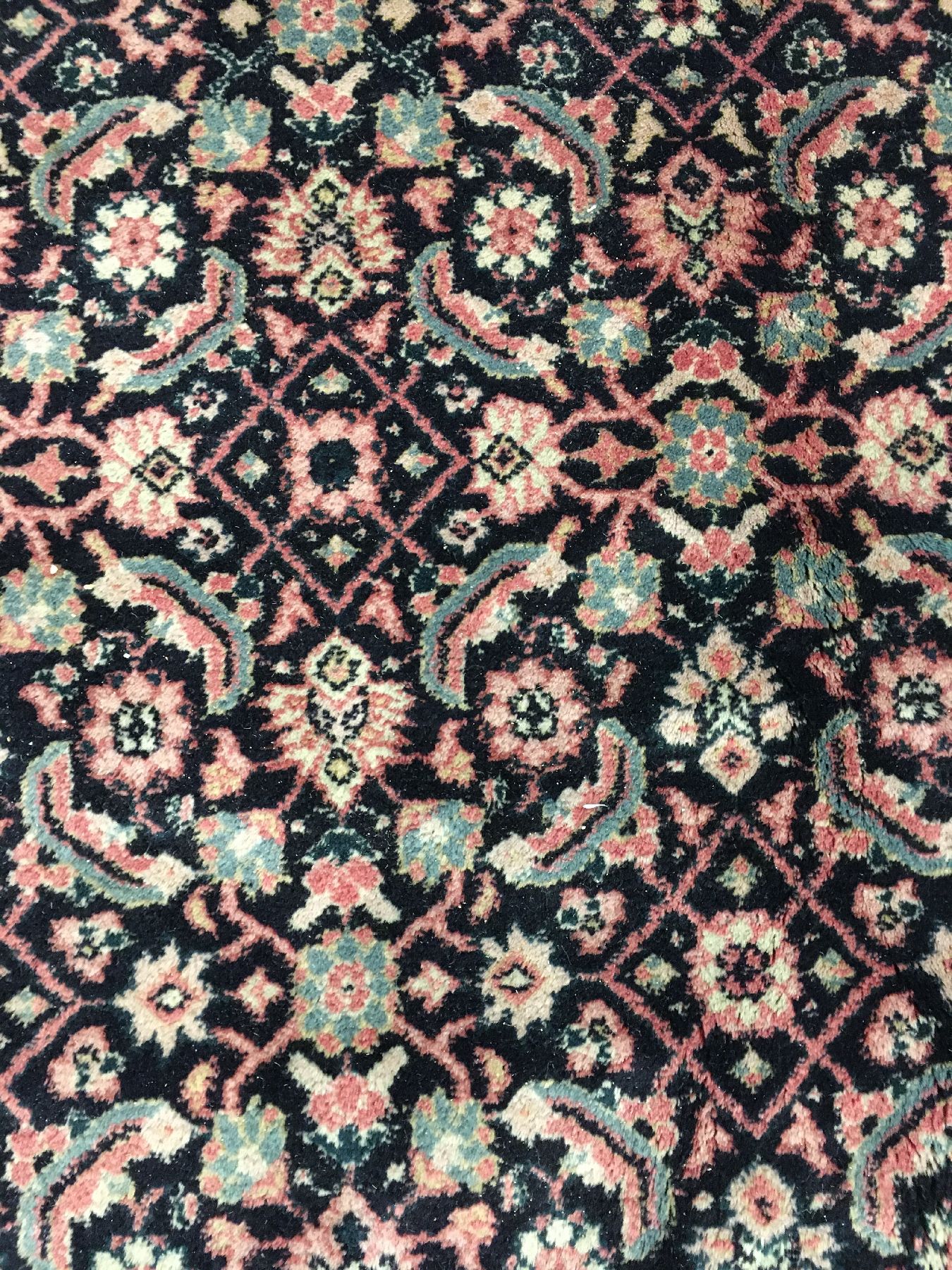 Detail d: Großer Indo-Herat "Palastteppich" antik (Aus dem ehemaligen Besitz der Familie Rockefeller), Nordindien, um 1900, Korkwolle geknüpft auf ...