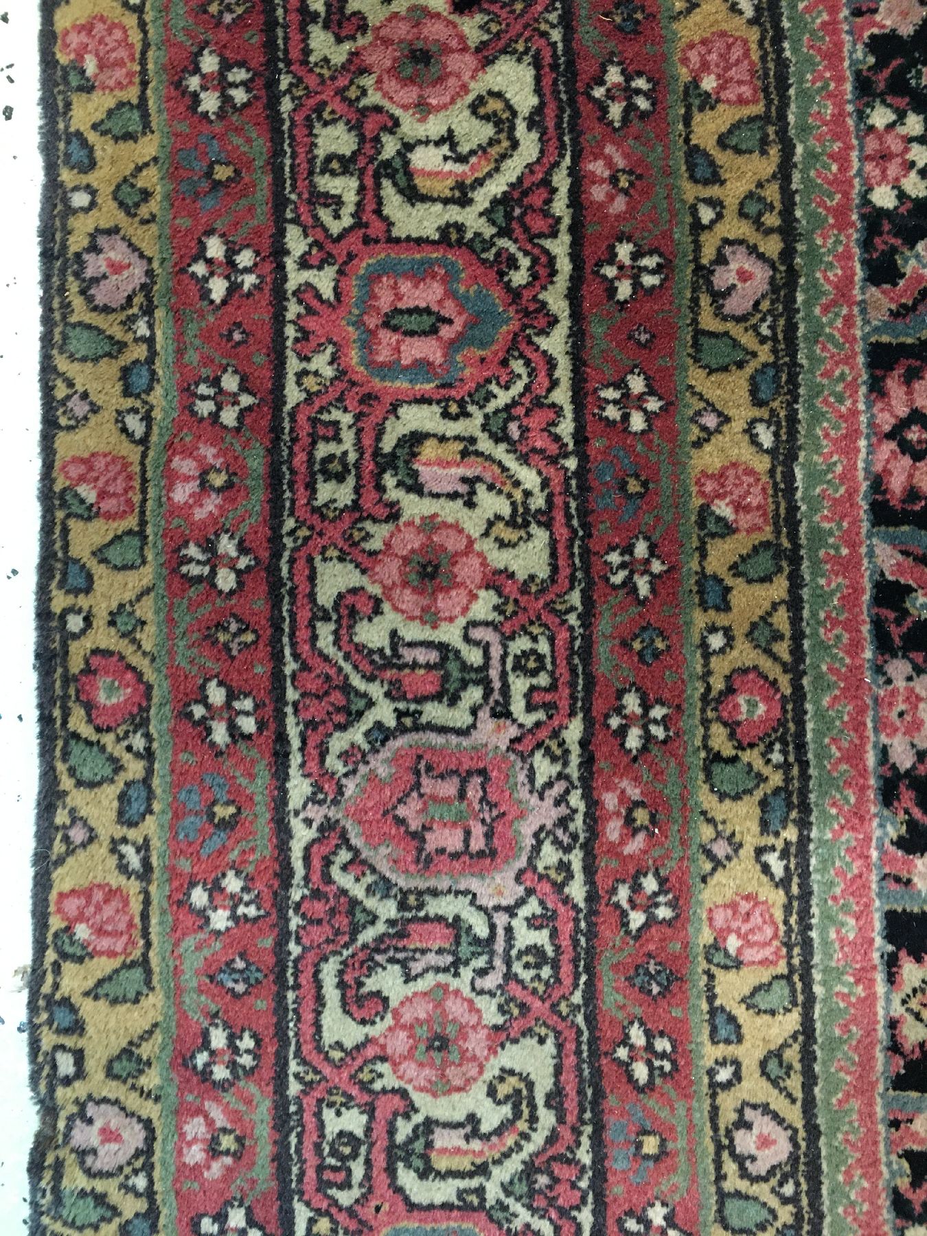 Detail g: Großer Indo-Herat "Palastteppich" antik (Aus dem ehemaligen Besitz der Familie Rockefeller), Nordindien, um 1900, Korkwolle geknüpft auf ...