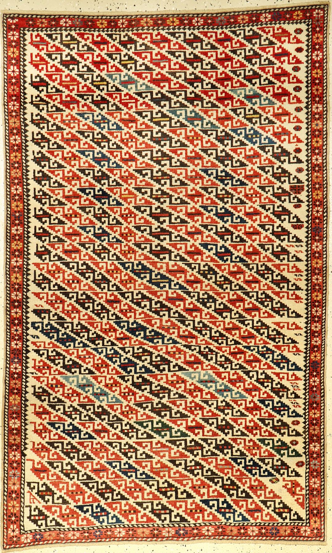Seltener feiner Schirwan, Kaukasus, Ende 19.Jhd.,, Wolle auf Wolle, ca. 173 x 107 cm, Sammlerstück, EHZ: 2-3, Einzigartiges Muster