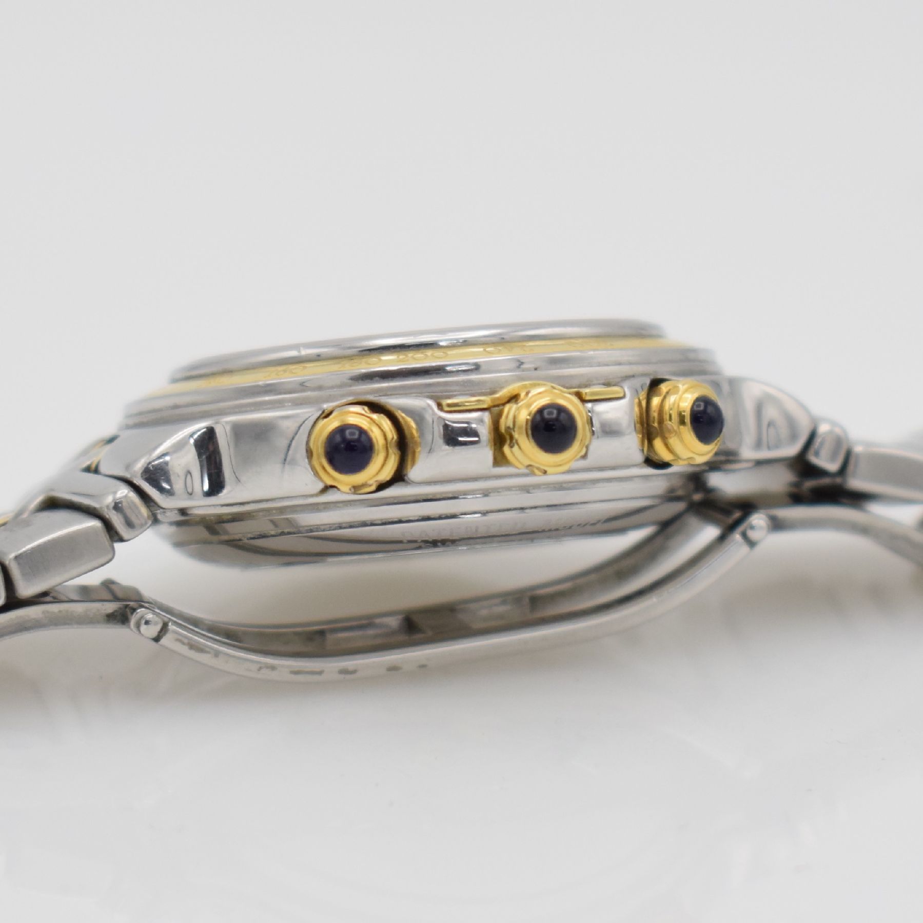 Detail d: RAYMOND WEIL Herrenarmbanduhr mit Chronograph Modellserie Parsifal, Schweiz um 1997, Automatik, Edelstahl/Gold kombiniert inkl. Gliederband m. dopp. ...