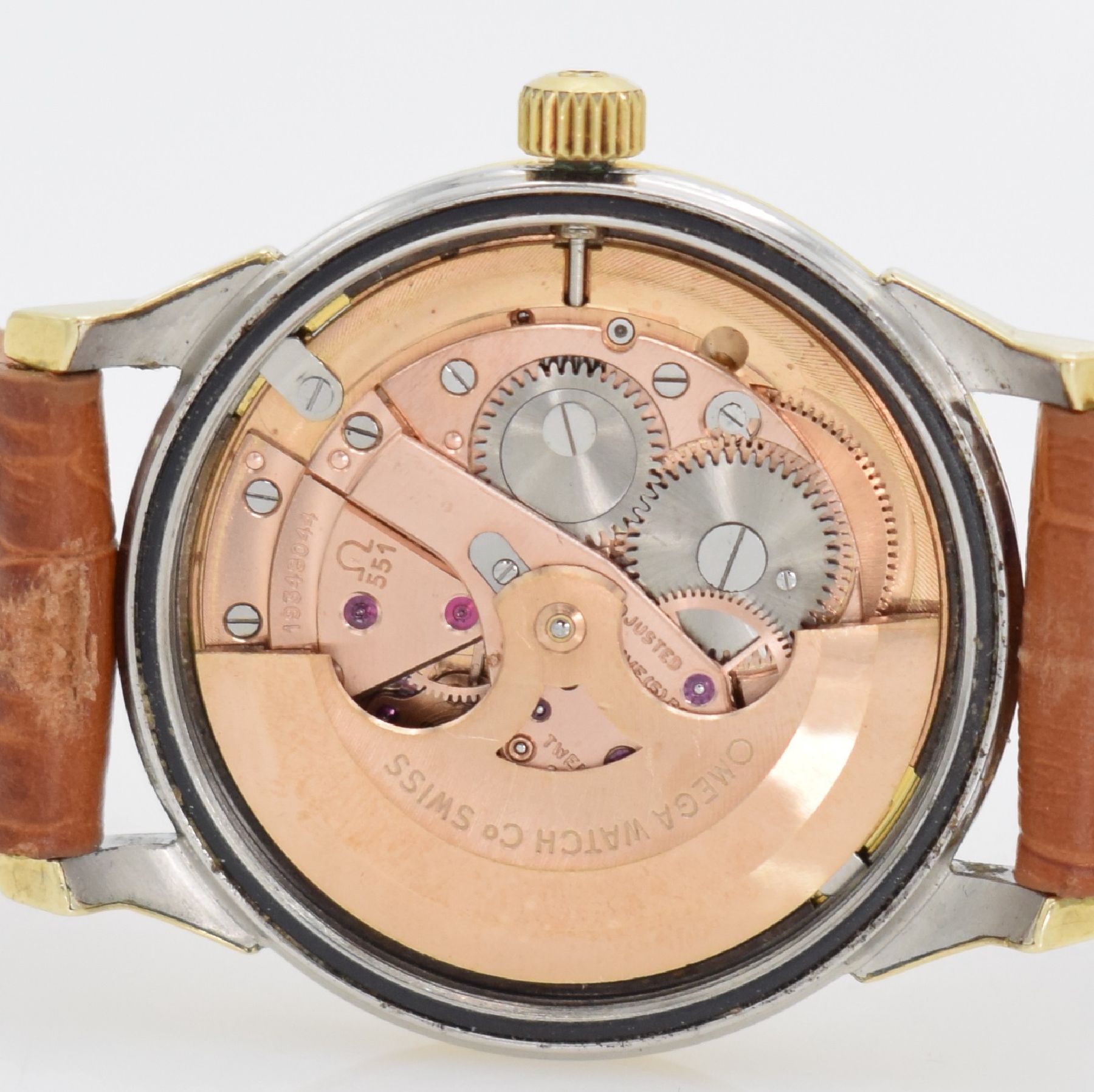 Detail f: OMEGA Constellation Chronometer Herrenarmbanduhr, Schweiz um 1963, Automatik, Ref. 14900 61 SC, Edelstahl/Gold komb., Edelstahlboden m. Goldplakette ...