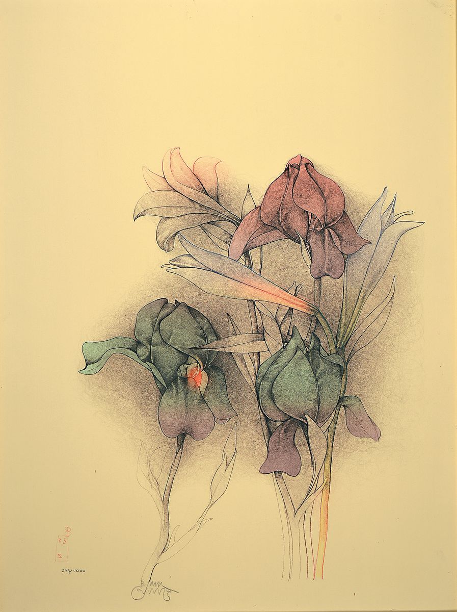 Bruno Bruni, geb. 1935Gradara/Italien, Mazza di Fiori, Farblithographie von 1985, handsigniert und num. 243/1000, ca. 80x60cm, u.Gl., R.