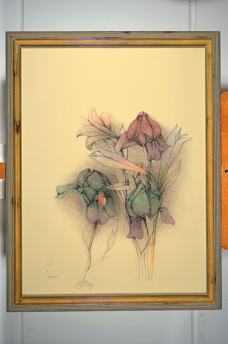 Detail k: Bruno Bruni, geb. 1935Gradara/Italien, Mazza di Fiori, Farblithographie von 1985, handsigniert und num. 243/1000, ca. 80x60cm, u.Gl., R.