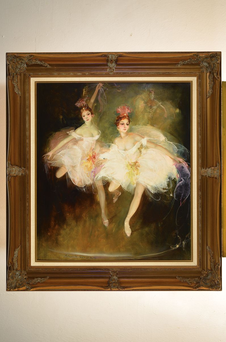 Detail k: Endre Kömpöczi-Balogh, 1911-1977, zwei Ballerinas, Öl/Lwd, links unten signiert, ca. 80x70cm, R. ca. 106x96cm