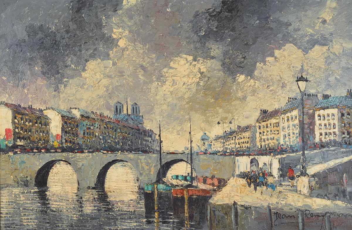 Jean Rémy, geb. 1896, Ansicht aus Paris, Öl/Lwd, rechts unten signiert, ca. 60x90cm, R. ca.