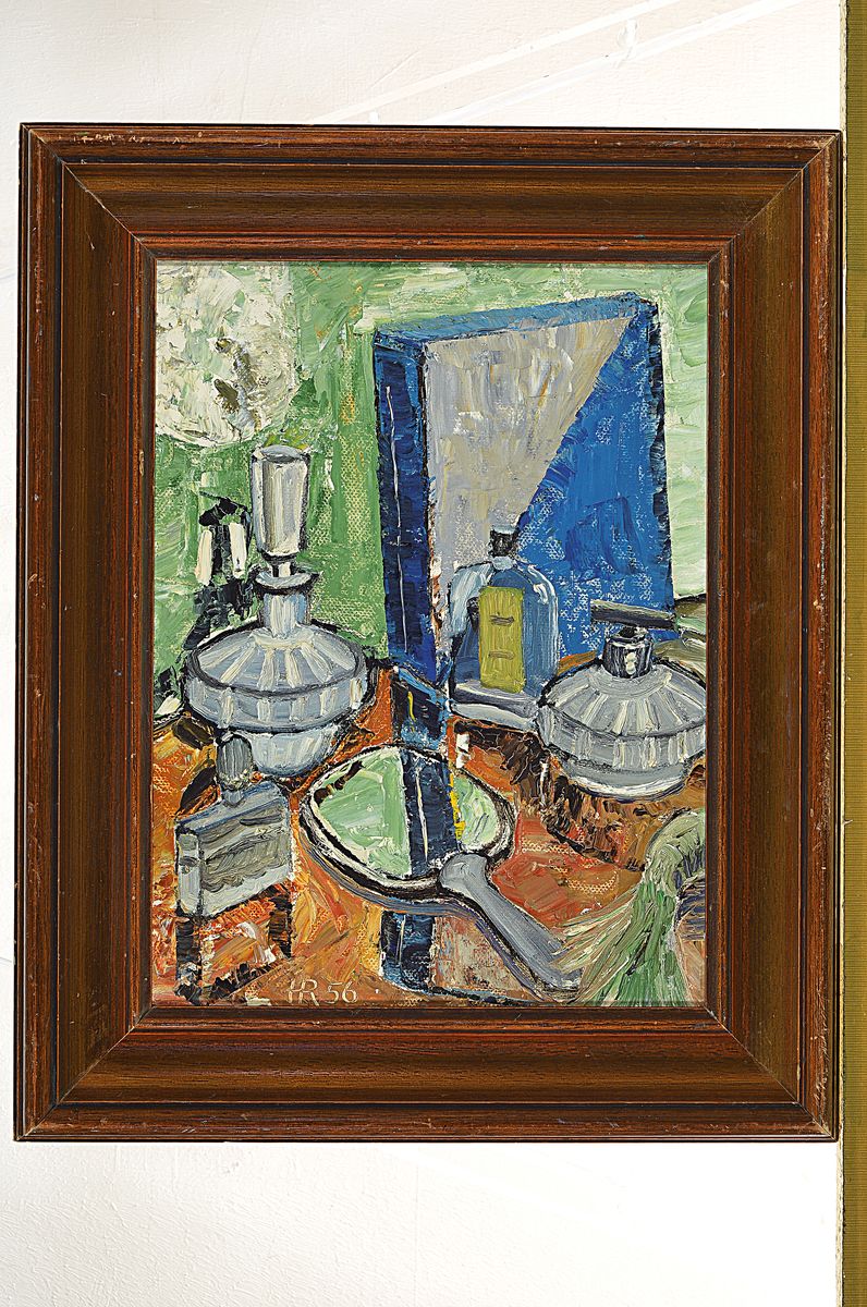 Detail k: Heinz Reiss, 1923-2008 Haßloch, Schüler von Philipp Steinmetz, Mitglied der Künstlergruppe worbs, hier: Stillleben auf dem Toilettentisch, ...