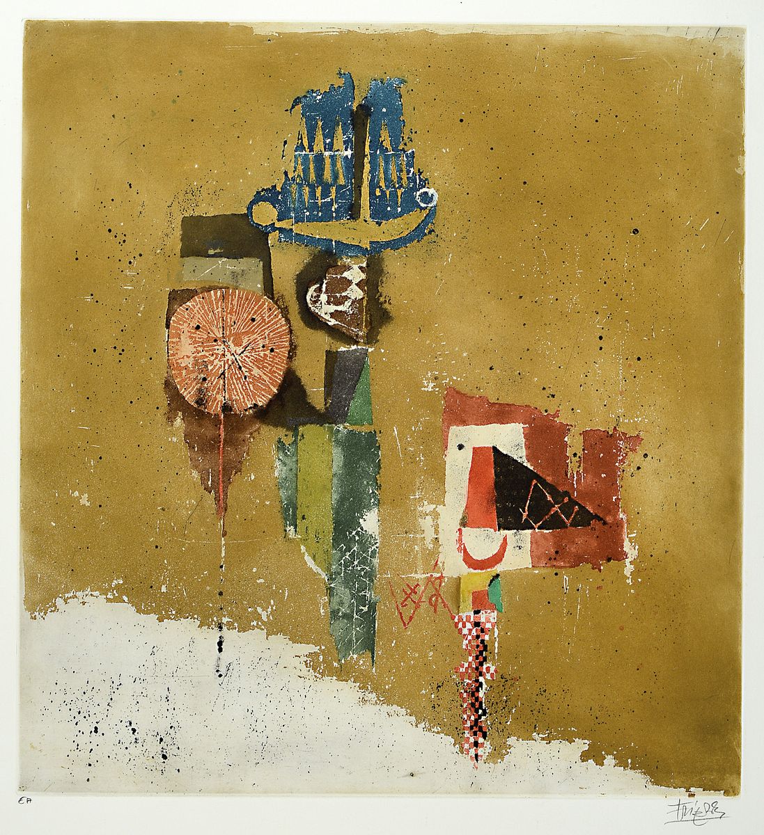 Johnny Friedländer, 1912-1992, Sur des fleurs IV, Farbradierung, handsigniert und bez.: e.a., ca. 44x42cm, u.Gl., R. ca. 77x57cm .