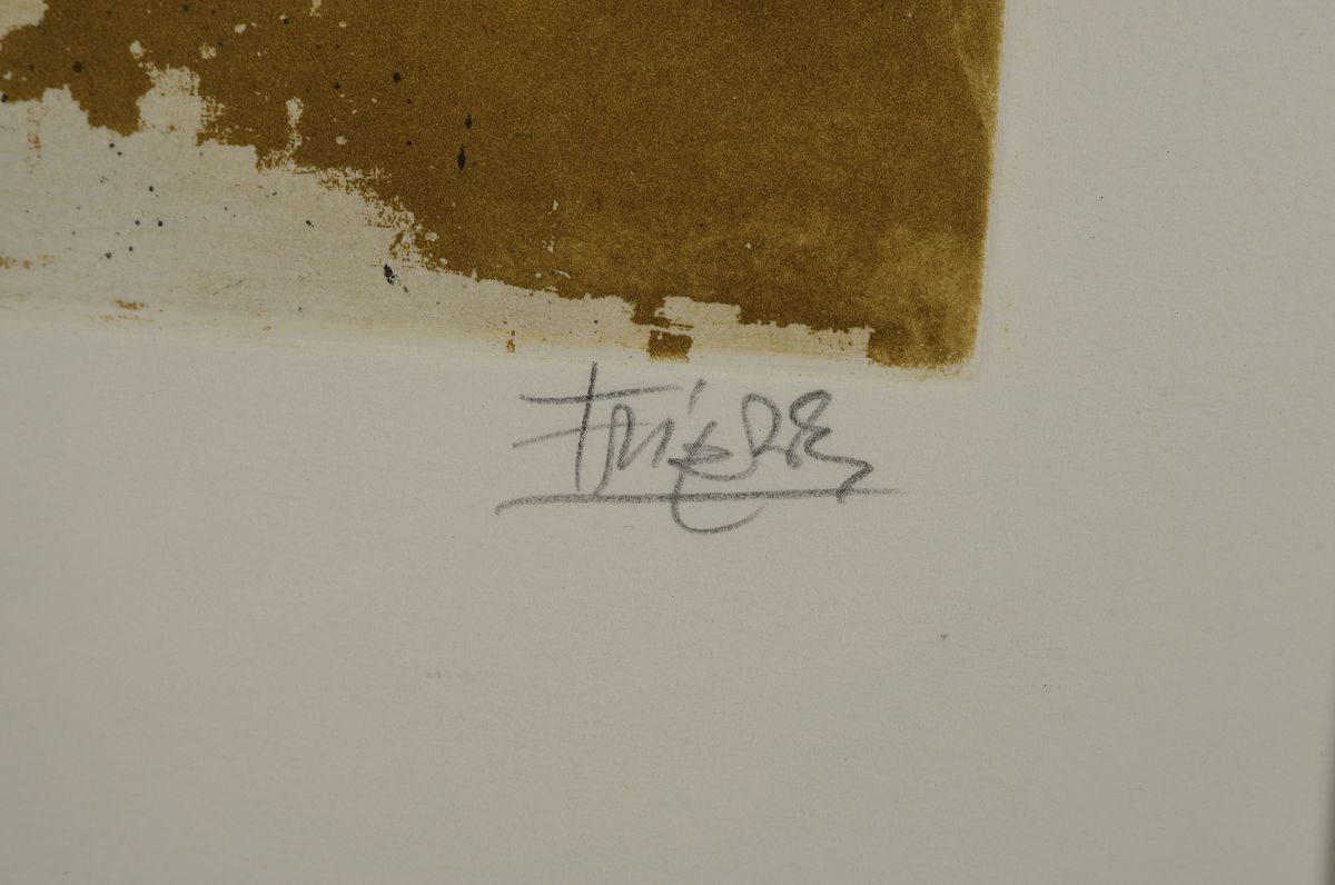 Detail a: Johnny Friedländer, 1912-1992, Sur des fleurs IV, Farbradierung, handsigniert und bez.: e.a., ca. 44x42cm, u.Gl., R. ca. 77x57cm .