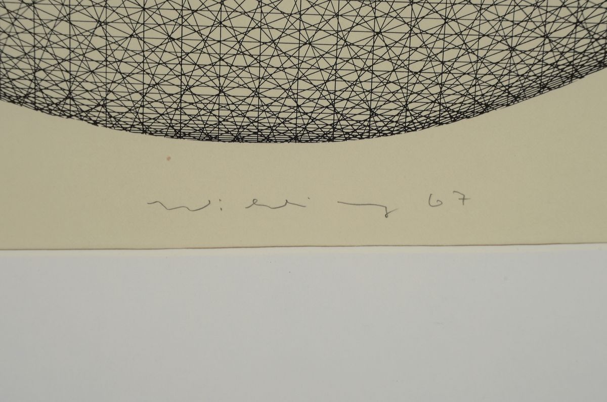 Detail a: Ludwig Wilding, 1927 Grünstadt-2010 Buchholz, bekannter Vertreter der deutschen op-Art und Kinetik, hier: Lithographie, handsign. und dat. 67, ca. ...