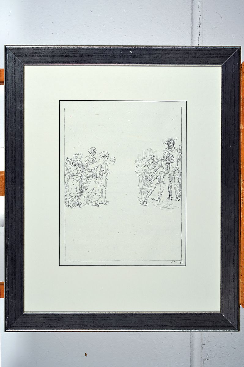 Detail k: Max Slevogt, 1868-1932, 2 Lithographien aus Faust II, beide handsigniert, ohne Text, ca. 31x23cm, PP, u.Gl., R. ca. 57x47cm