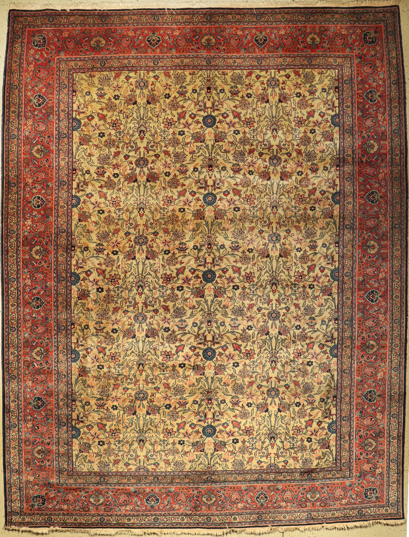 Täbriz alt, Persien, um 1940, Wolle auf Baumwolle, ca. 373 x 291 cm, EHZ: 3-4